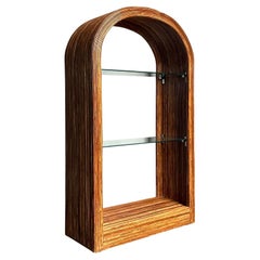 Vintage a Boho Arched Pencil Rattan Etagere