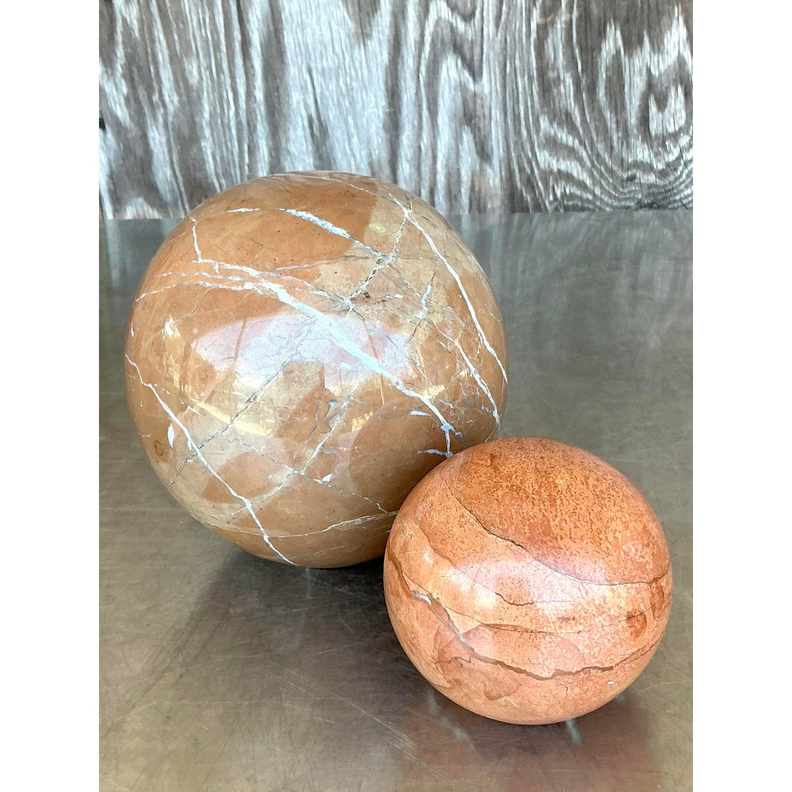XX secolo Sfera di marmo vintage e bohémien - Set di 2 in vendita