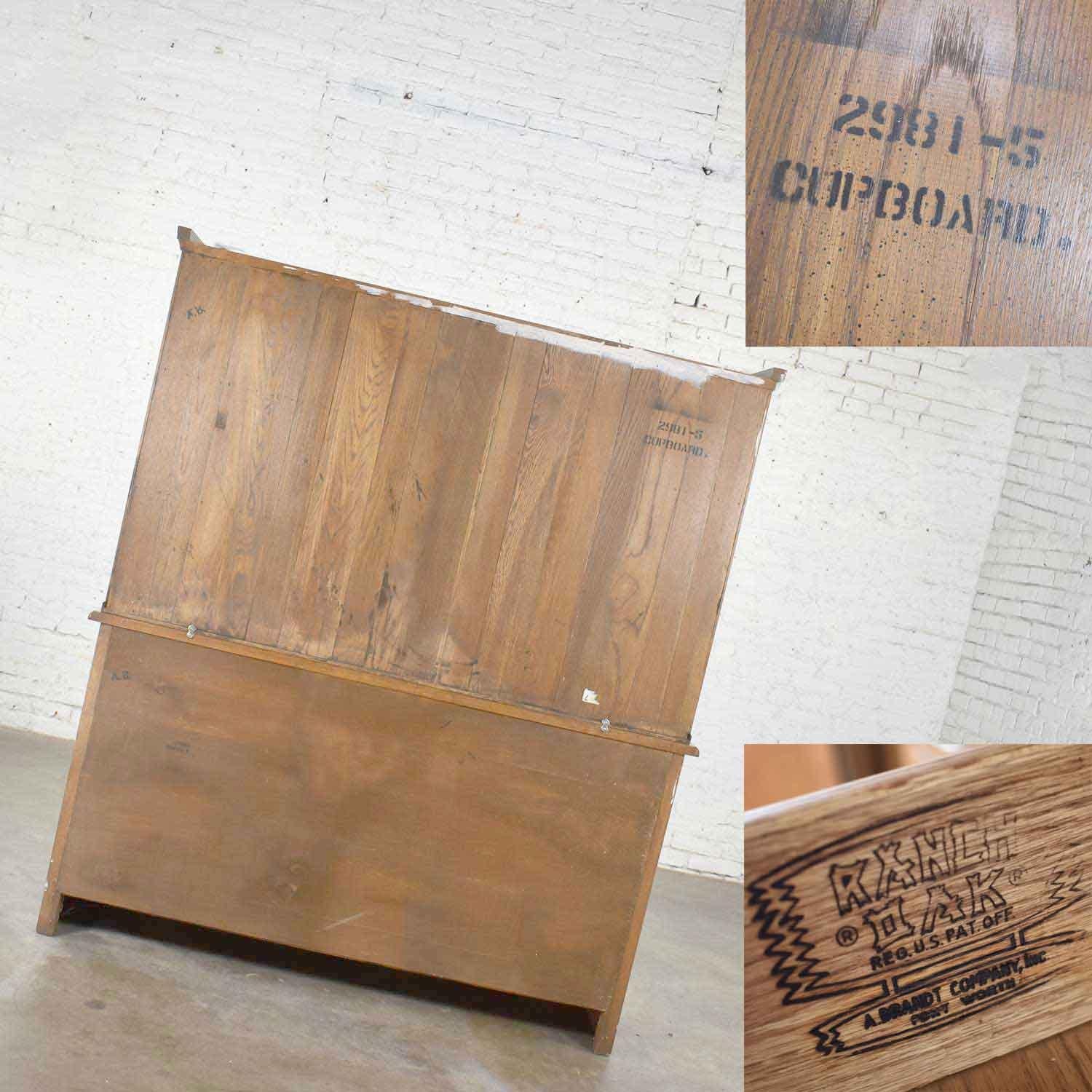 Vintage A. Brandt Ranch Oak Sideboard China Hutch Cabinet Western Rustic 2