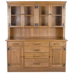 Used A. Brandt Ranch Oak Sideboard China Hutch Cabinet Western Rustic