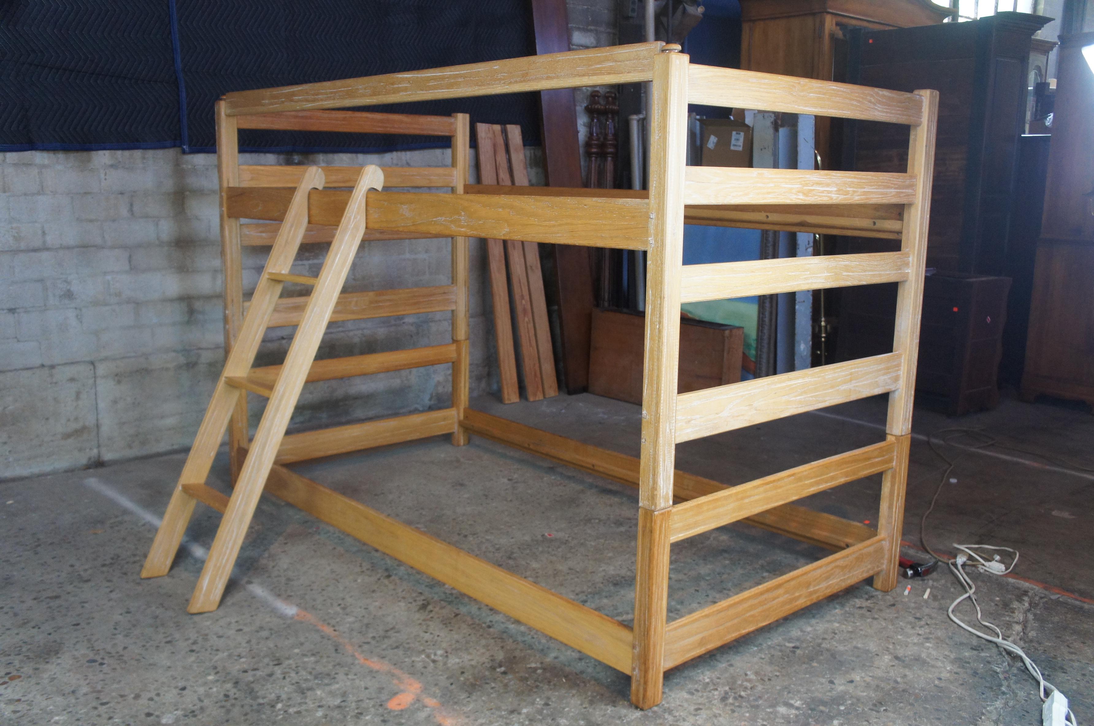 Vintage a Brandt Ranch Oak Twin Bed Set Ladder Bunk or Trundle Beds Southwestern 3