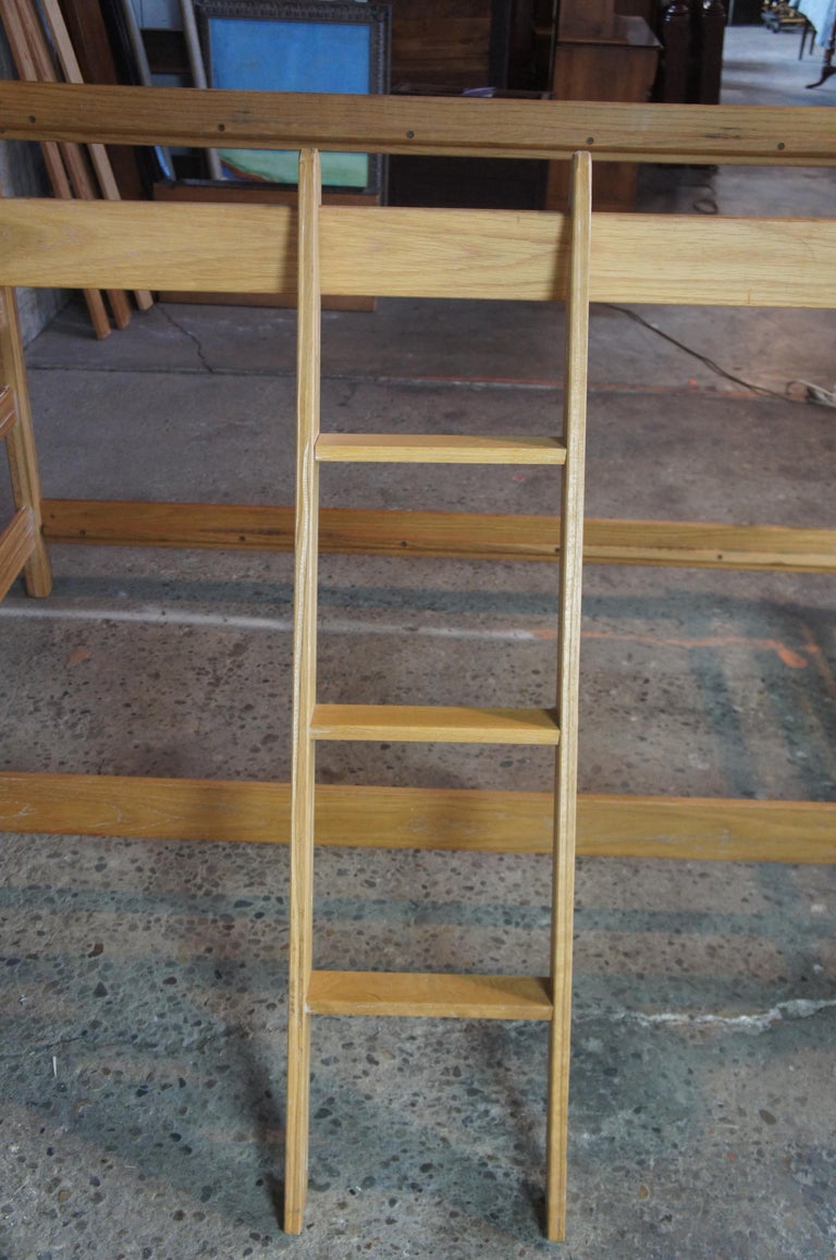 Vintage a Brandt Ranch Oak Twin Bed Set Ladder Bunk or Trundle Beds
