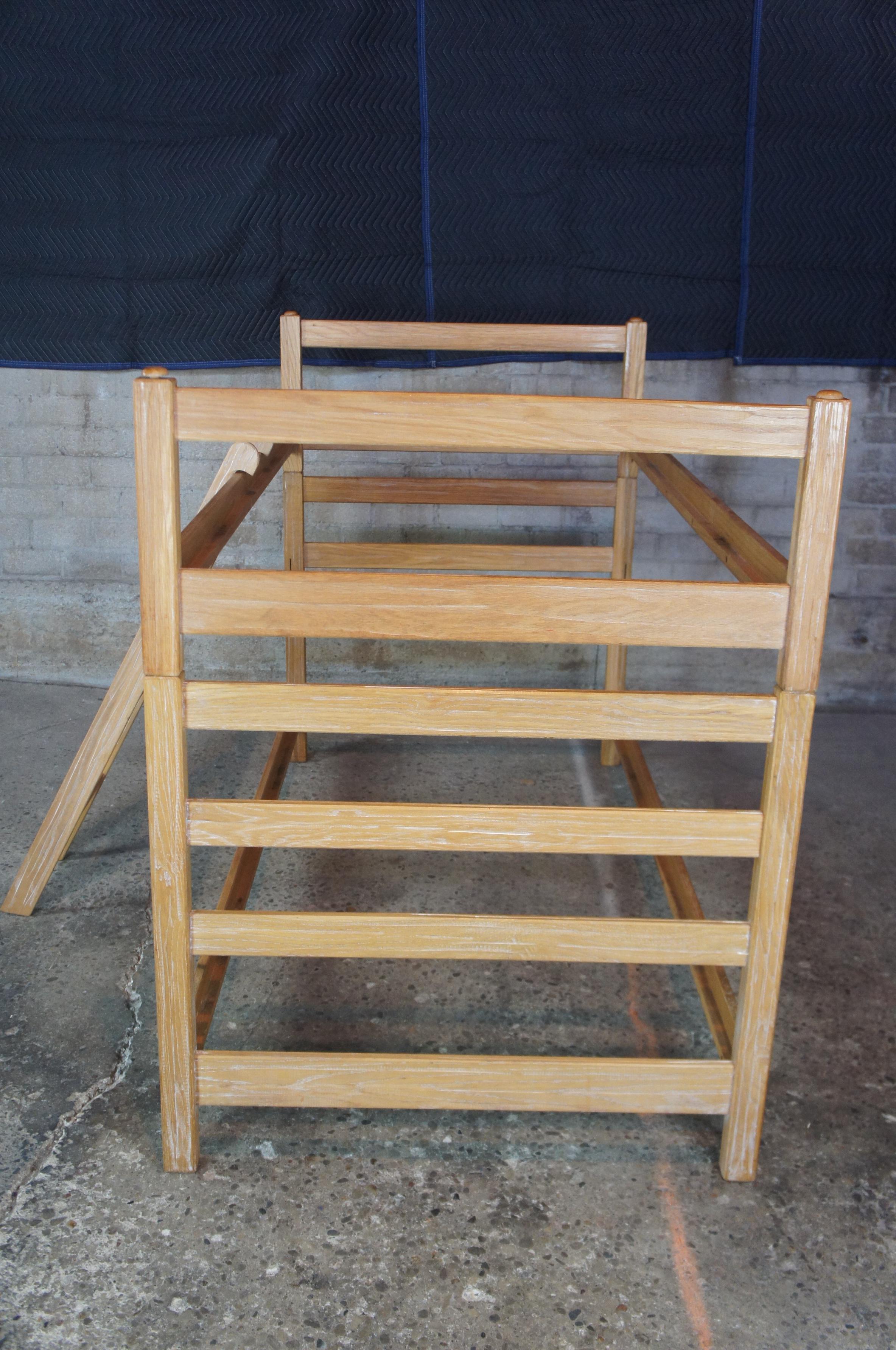 Rustic Vintage a Brandt Ranch Oak Twin Bed Set Ladder Bunk or Trundle Beds Southwestern