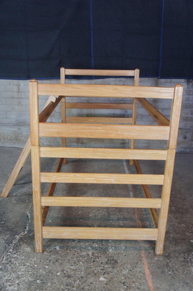 Vintage a Brandt Ranch Oak Twin Bed Set Ladder Bunk or Trundle Beds