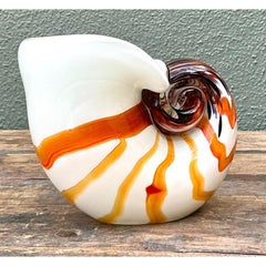 Vintage a Italian Murano Glass Nautilus Shell