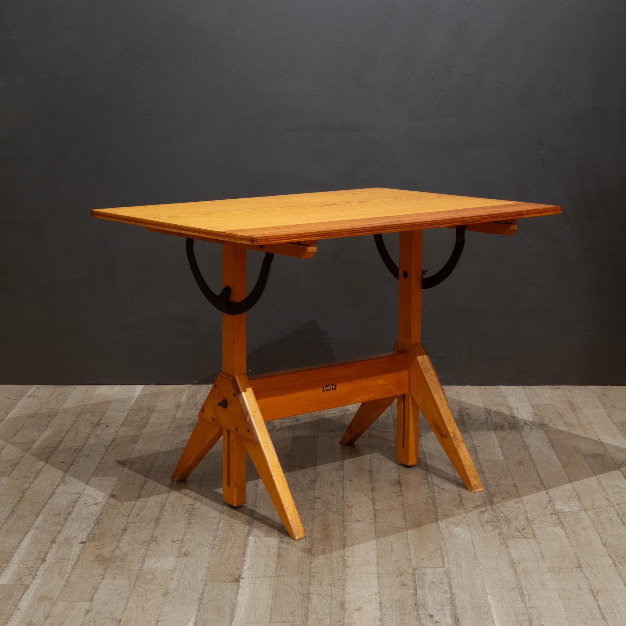Industriel Vintage A. Lietz Co. Table à dessin c.1940-1950 en vente