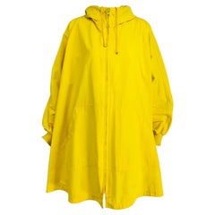 Vintage A Line Anne Klein Bright Yellow A Line Zip Front Jacket with Hood 