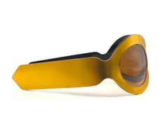 Lunettes de soleil vintage à masque ocre "Headband" de style A. Paulette, fabriquées en France, années 1960
