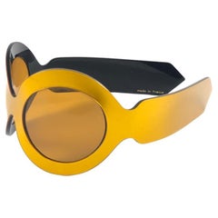 Ockerfarbene Masken-Sonnenbrille im Vintage-Stil von A. Paulette „Headband“, 1960er Jahre, hergestellt in Frankreich