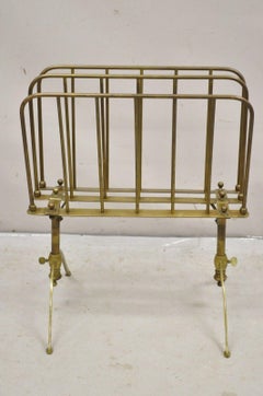 Vintage A. Ravenel Paris French Mid Century Modern Brass Magazine Rack Stand