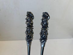 Vintage A. S. Tinn Per Viking Salad Set and Bottle Opener, Norwegian