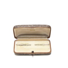 Vintage A. Stowell & Co. Boston Cufflink Box, Lizard Skin