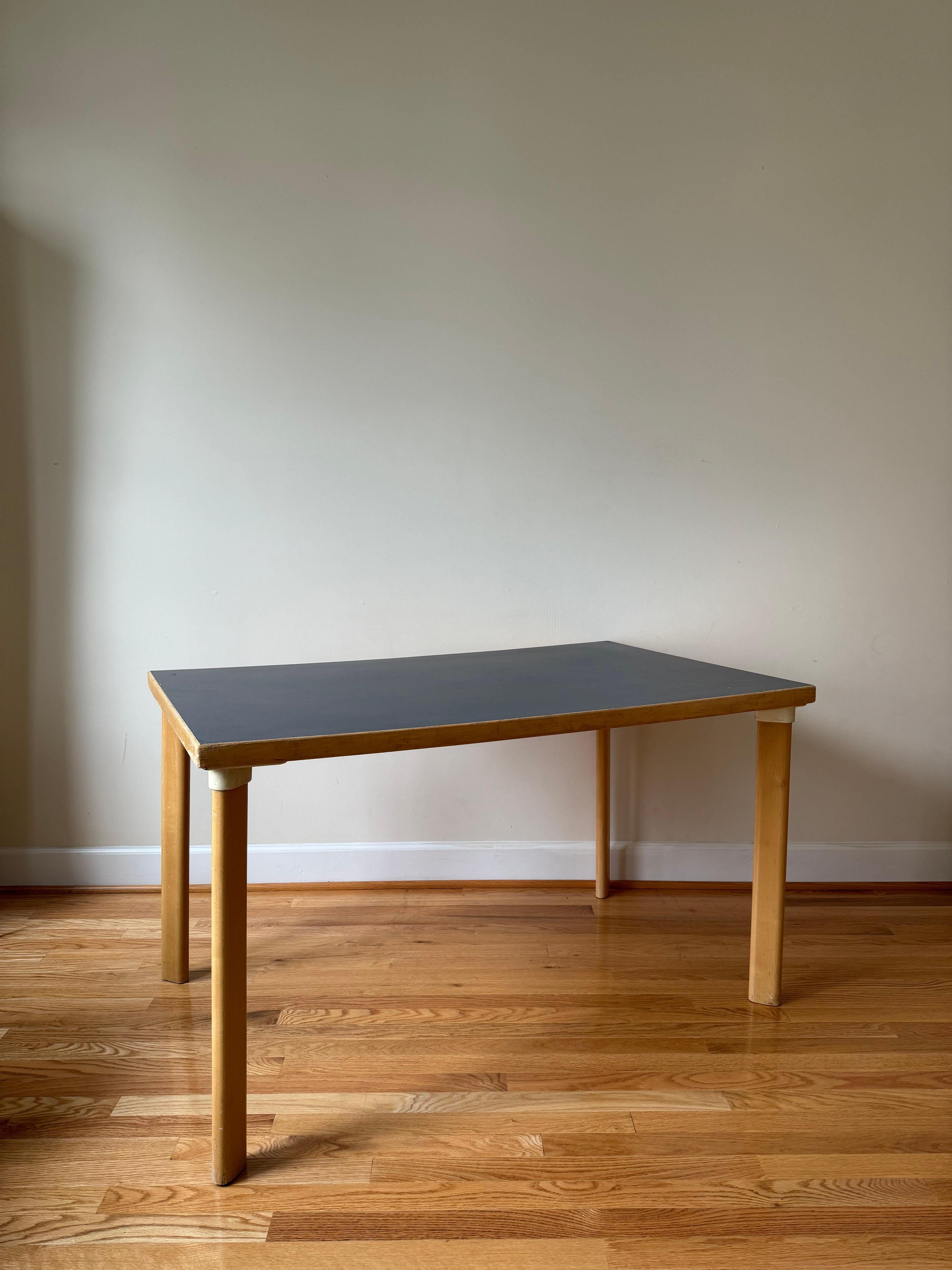 Mid-Century Modern Vintage Aalto H-legged Table (Table 81B) by Alvar Aalto for Artek  For Sale