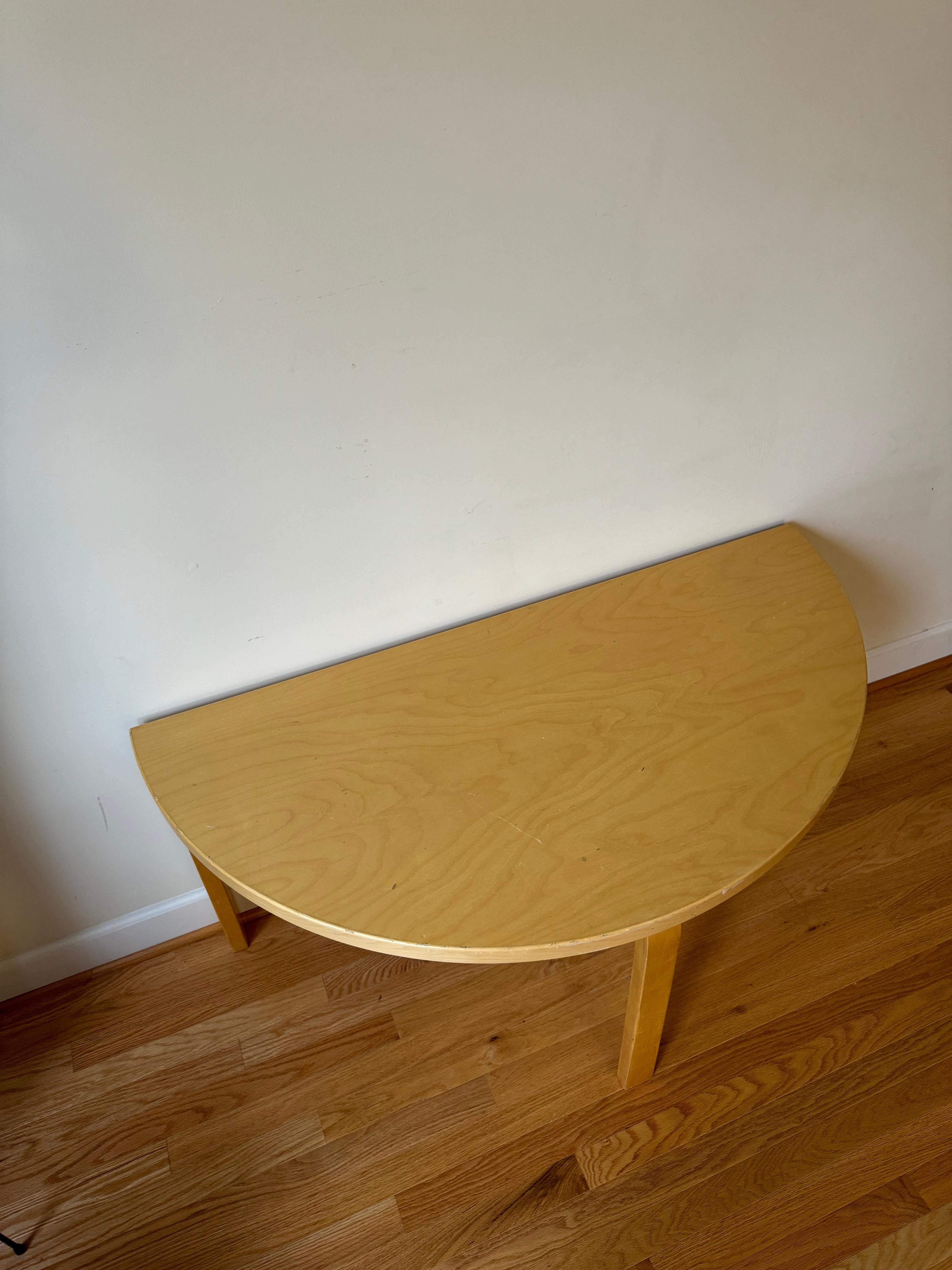 Mid-20th Century Vintage Aalto Table half-round by Alvar Aalto for Artek For Sale