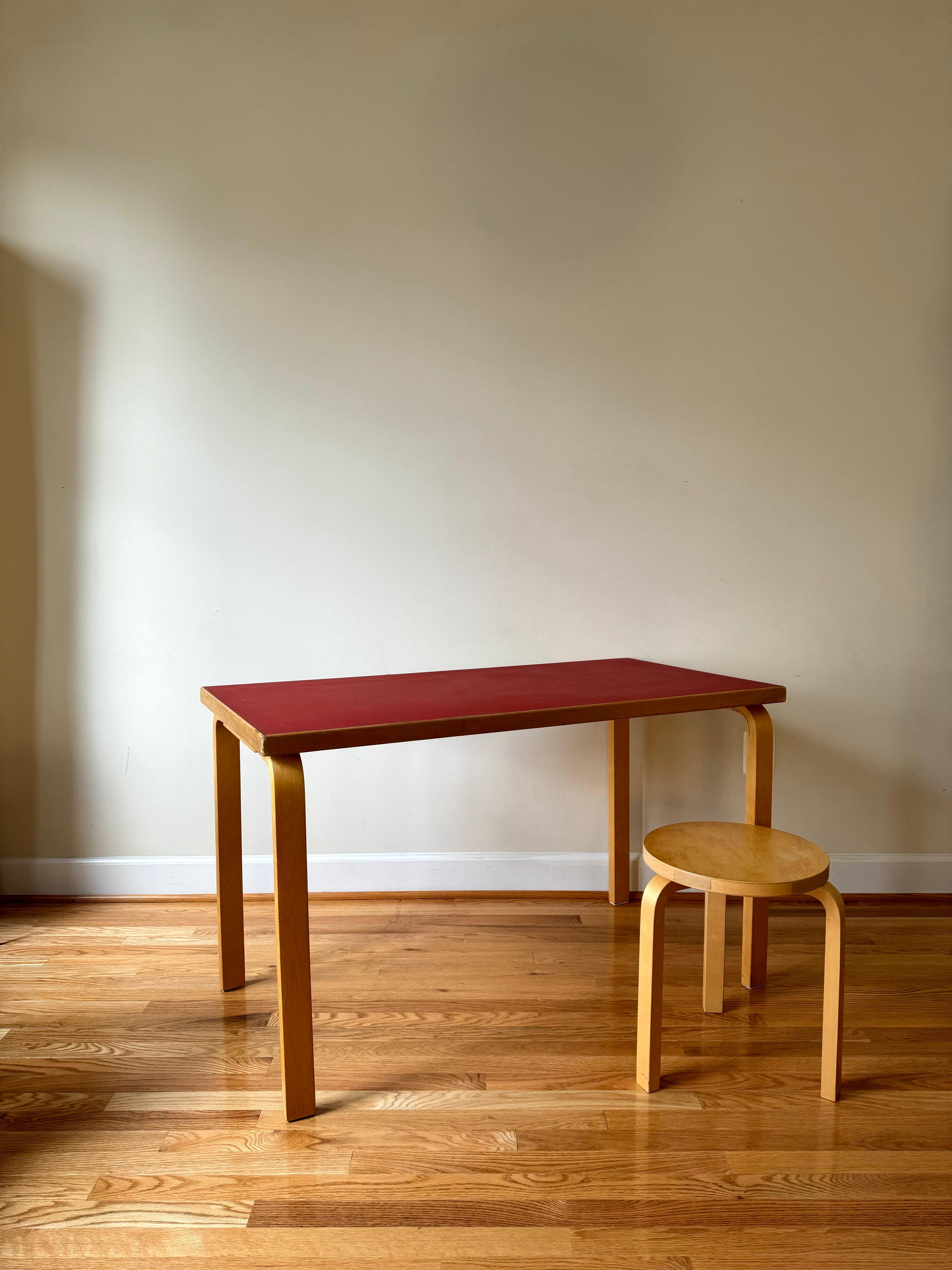 Mid-Century Modern Vintage Aalto Table rectangular (Table 80A) by Alvar Aalto for Artek  For Sale