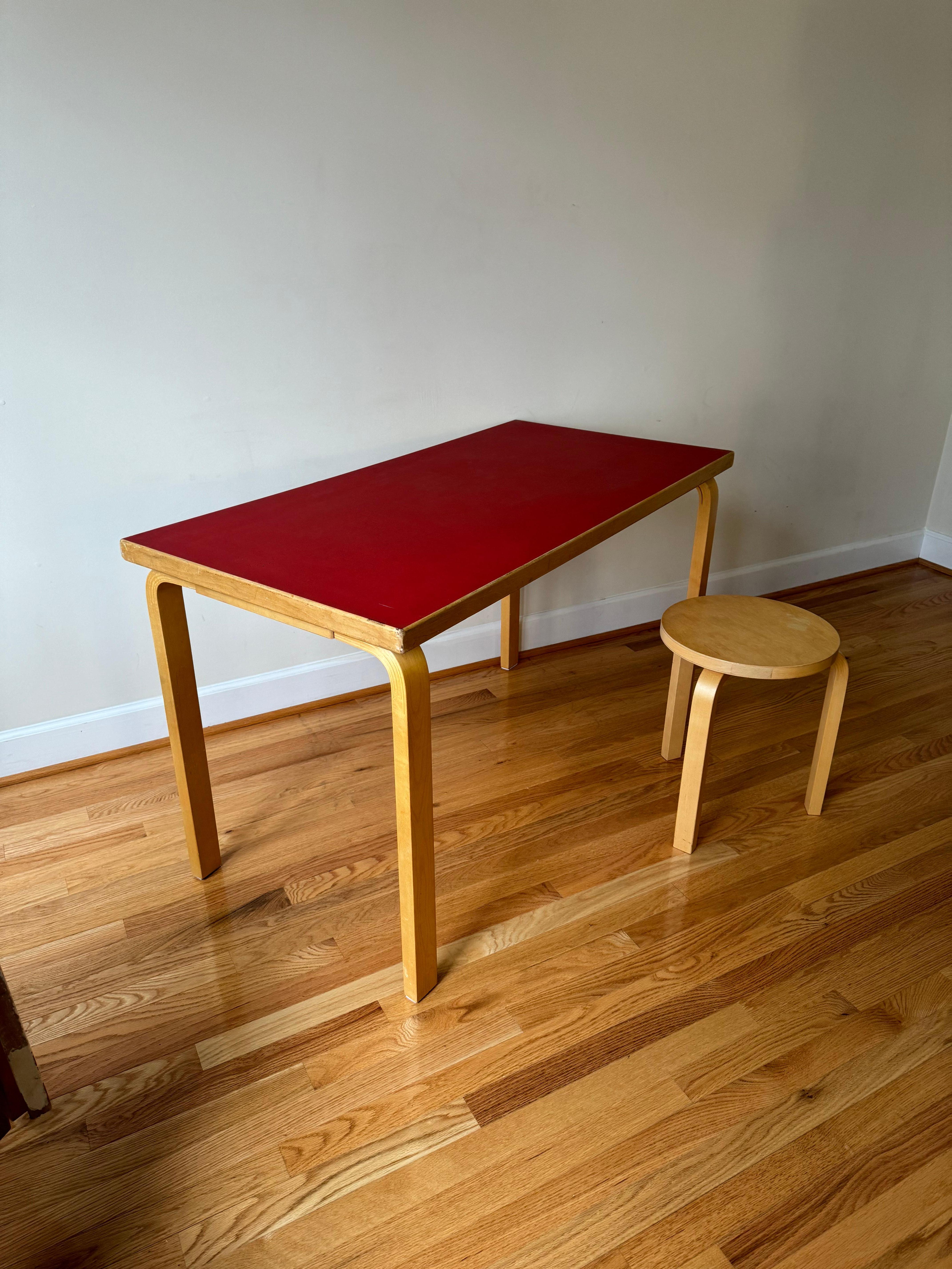 Vintage Aalto Table rectangular (Table 80A) by Alvar Aalto for Artek  In Good Condition For Sale In Centreville, VA