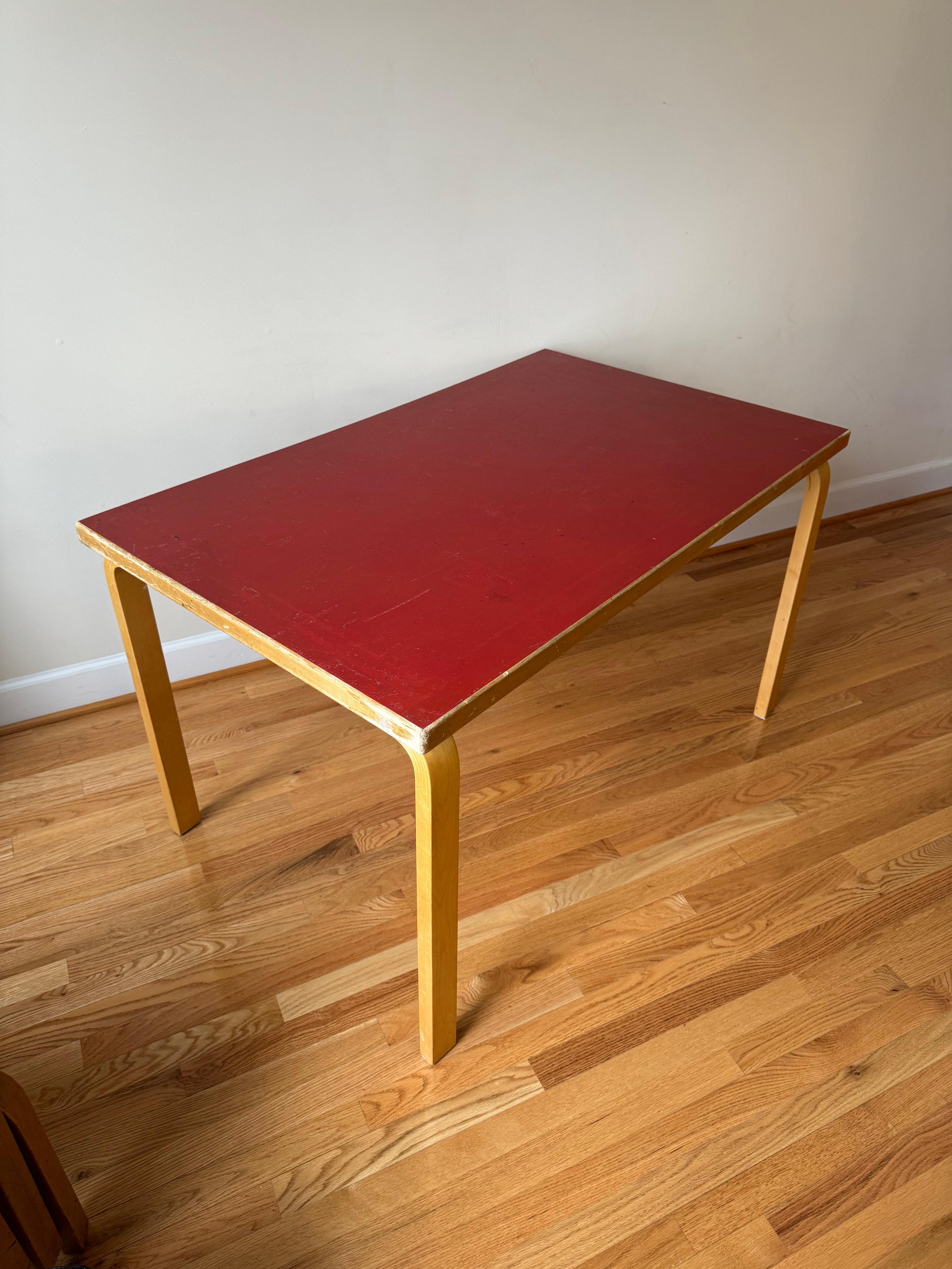 Mid-Century Modern Vintage Aalto Table rectangular (Table 81B) by Alvar Aalto for Artek 