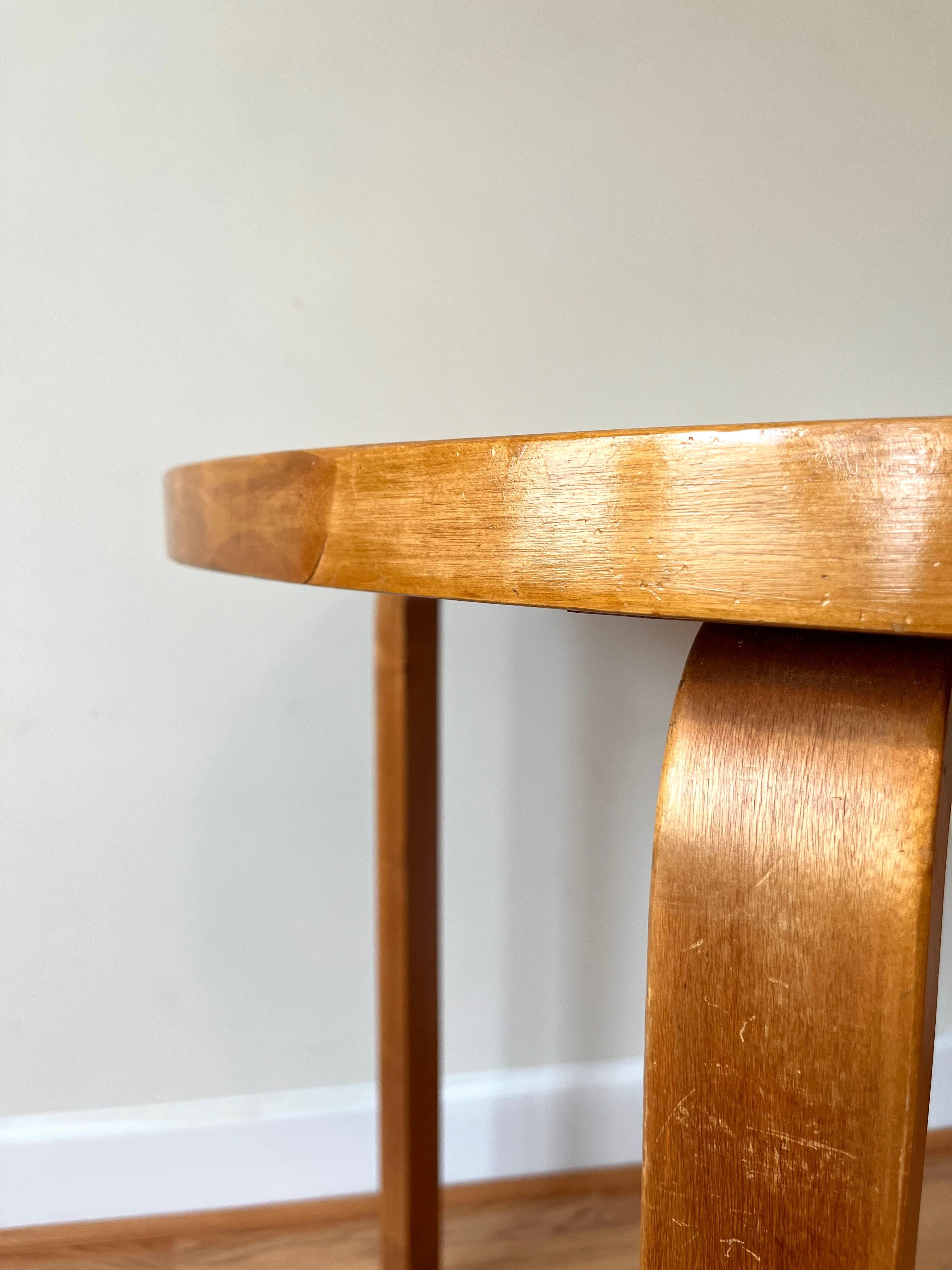 20th Century Vintage Aalto Table Round by Alvar Aalto for Artek, 1940s