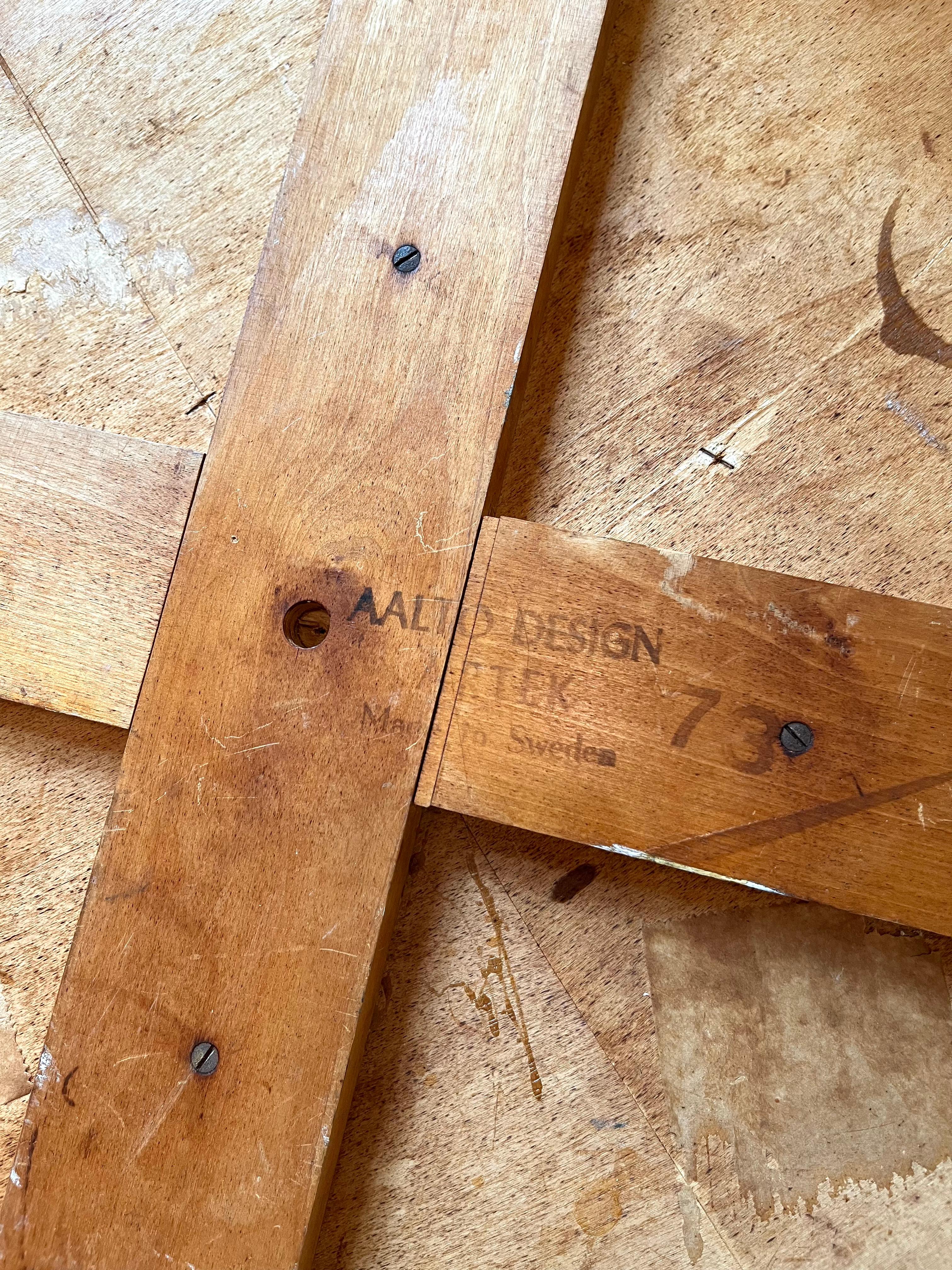 Bentwood Vintage Aalto Table Round by Alvar Aalto for Artek, 1940s