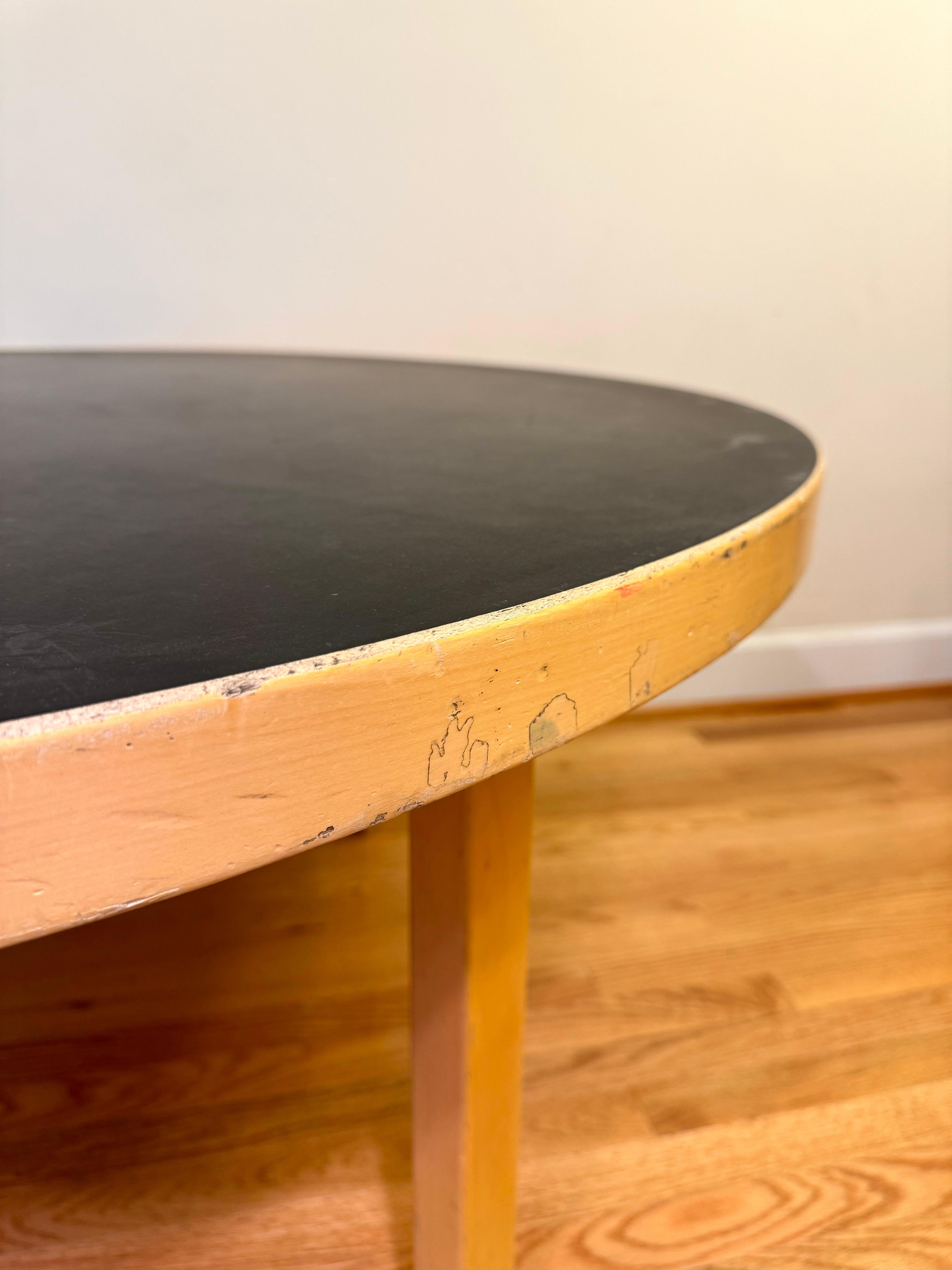 Vintage Aalto Table Round (Table 91) by Alvar Aalto for Artek In Fair Condition For Sale In Centreville, VA