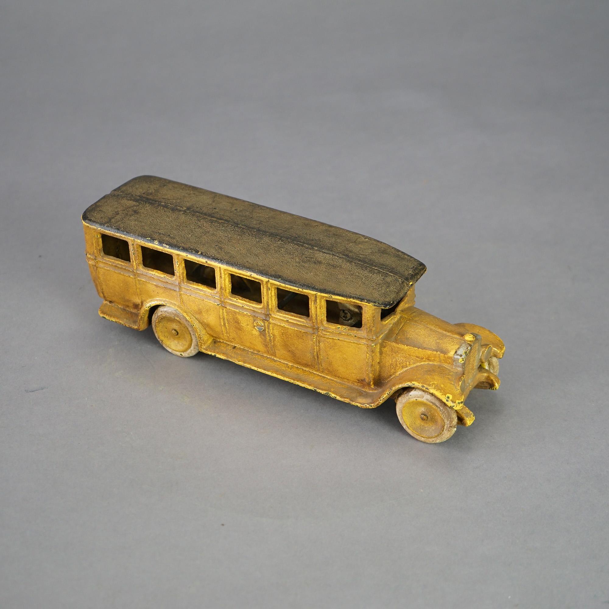 Vintage AB Skoglurd Cast Iron Toy  Passenger Bus 20th C In Good Condition For Sale In Big Flats, NY