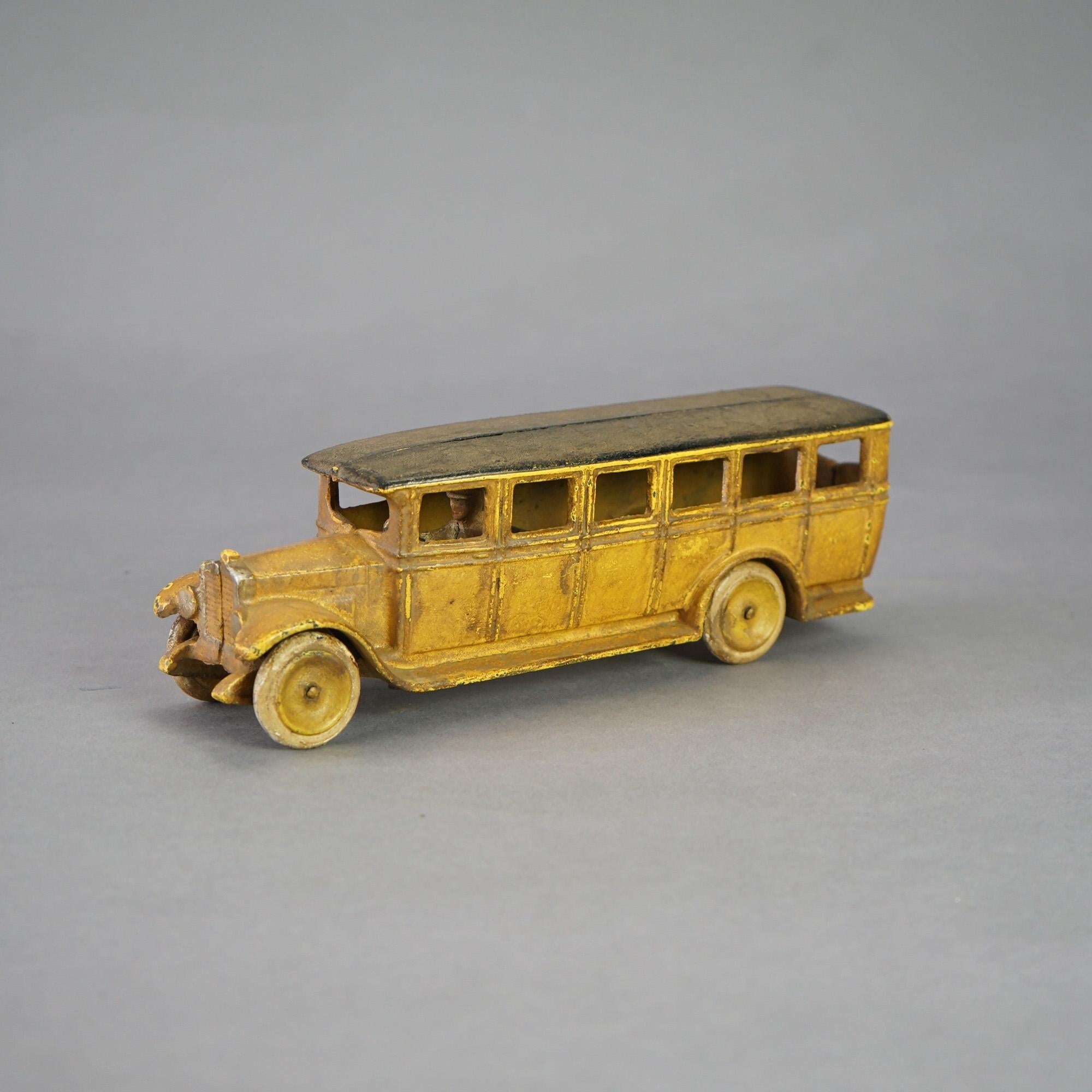 20th Century Vintage AB Skoglurd Cast Iron Toy  Passenger Bus 20th C For Sale