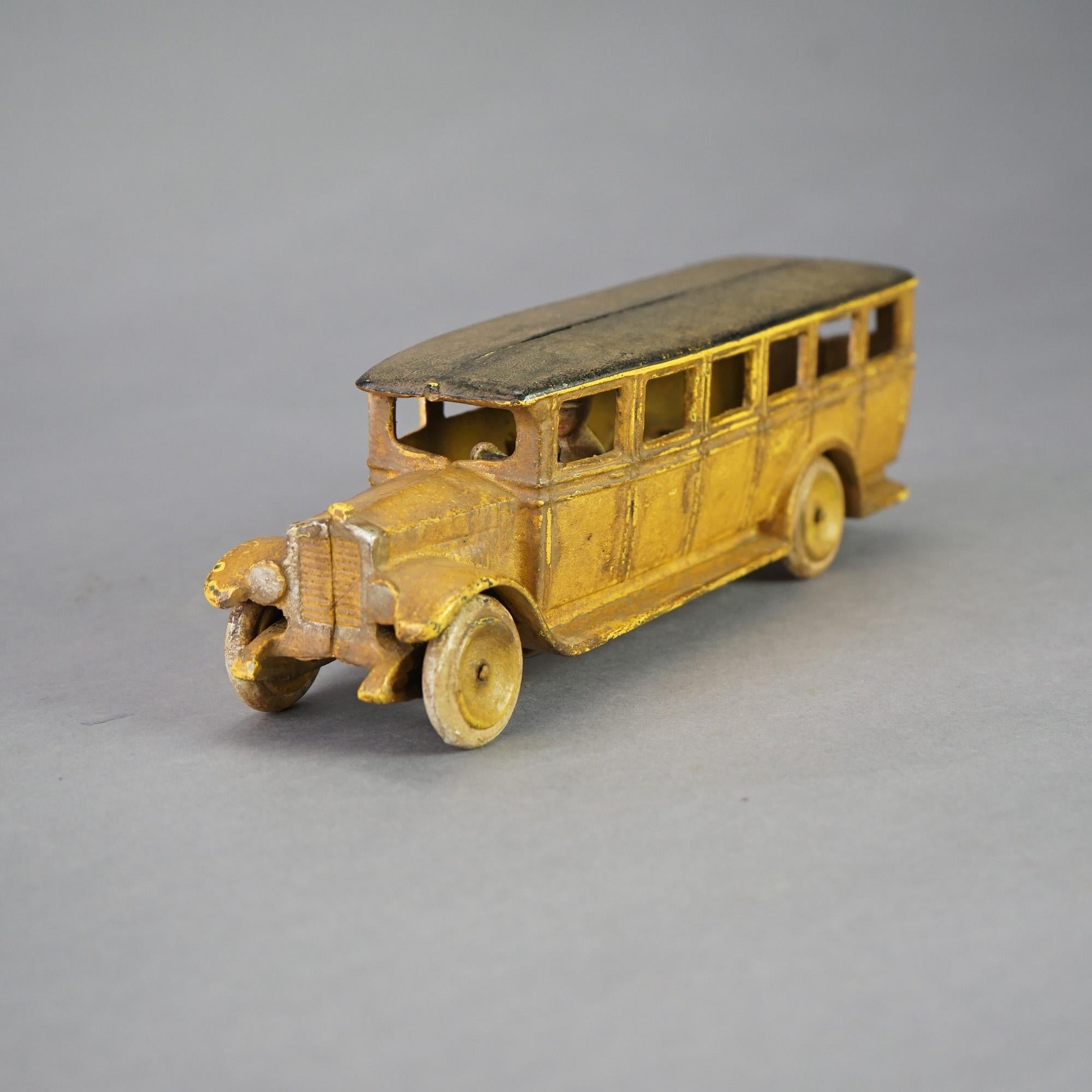 Vintage AB Skoglurd Cast Iron Toy  Passenger Bus 20th C 1