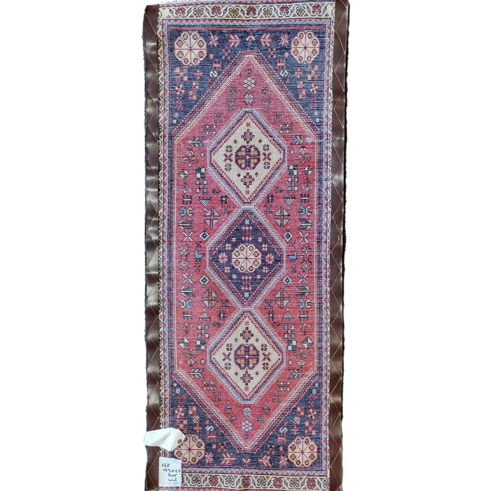 Hand-Knotted Vintage Abadeh - Tribal Persian Runner For Sale