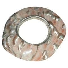 Vintage Abalone and Silver Artisan Bracelet