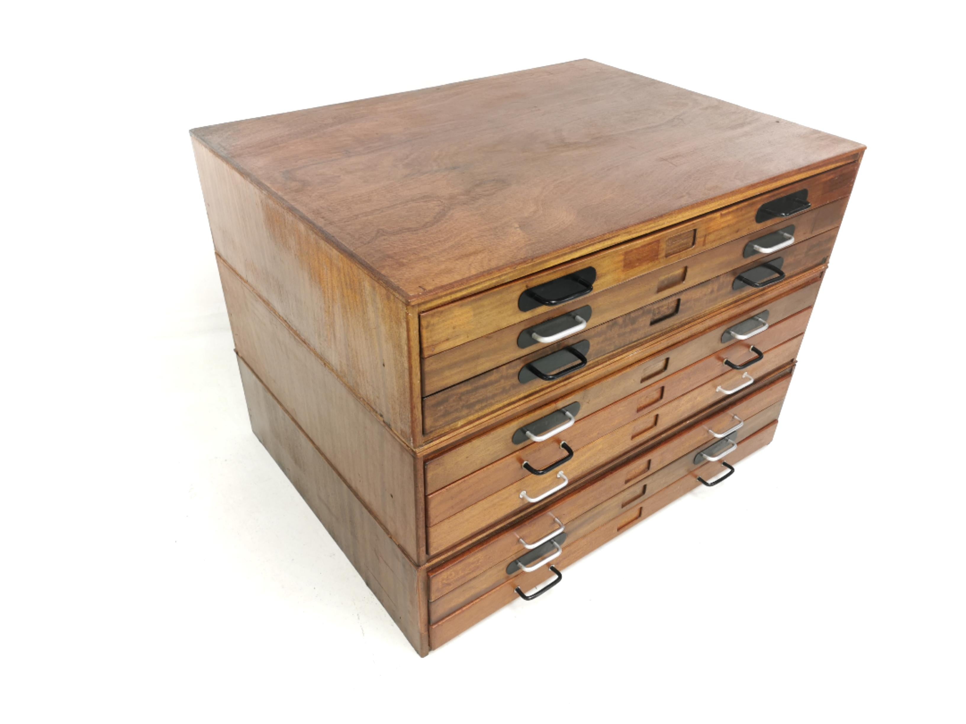 Vintage Abbess Plan Chest of Drawers Artists Map Table For Sale 1