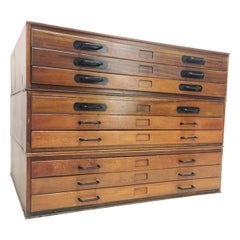 Vintage Abbess Plan Chest of Drawers Artists Map Table