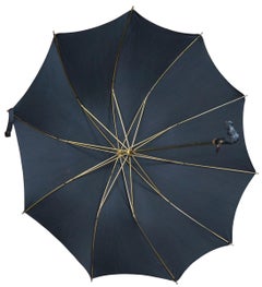 Vintage ABC Carved Scottish Terrier Dog Head Umbrella Parasol Scotty Scottie