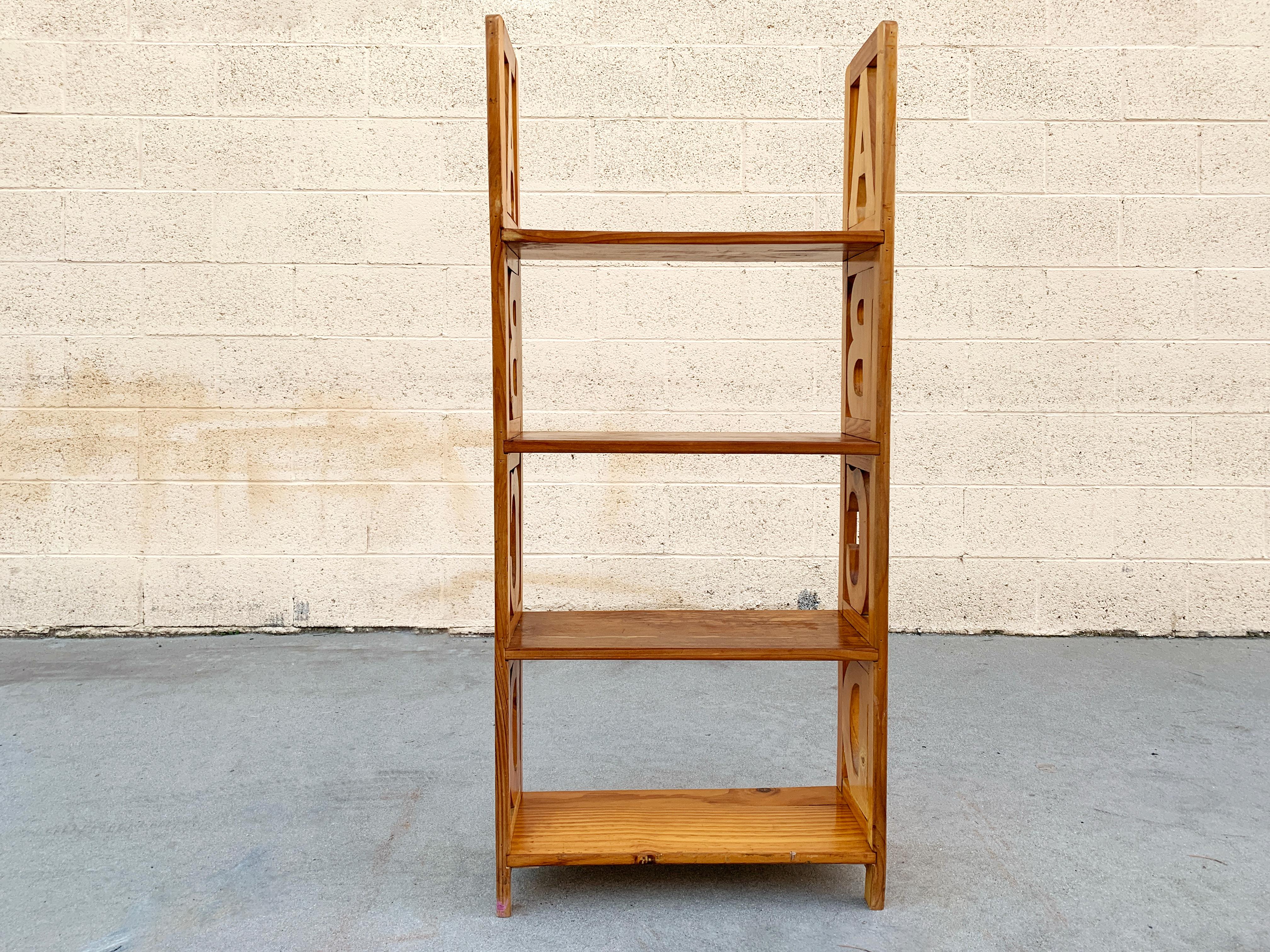 Folk Art Vintage ABC Kid's Bookshelf