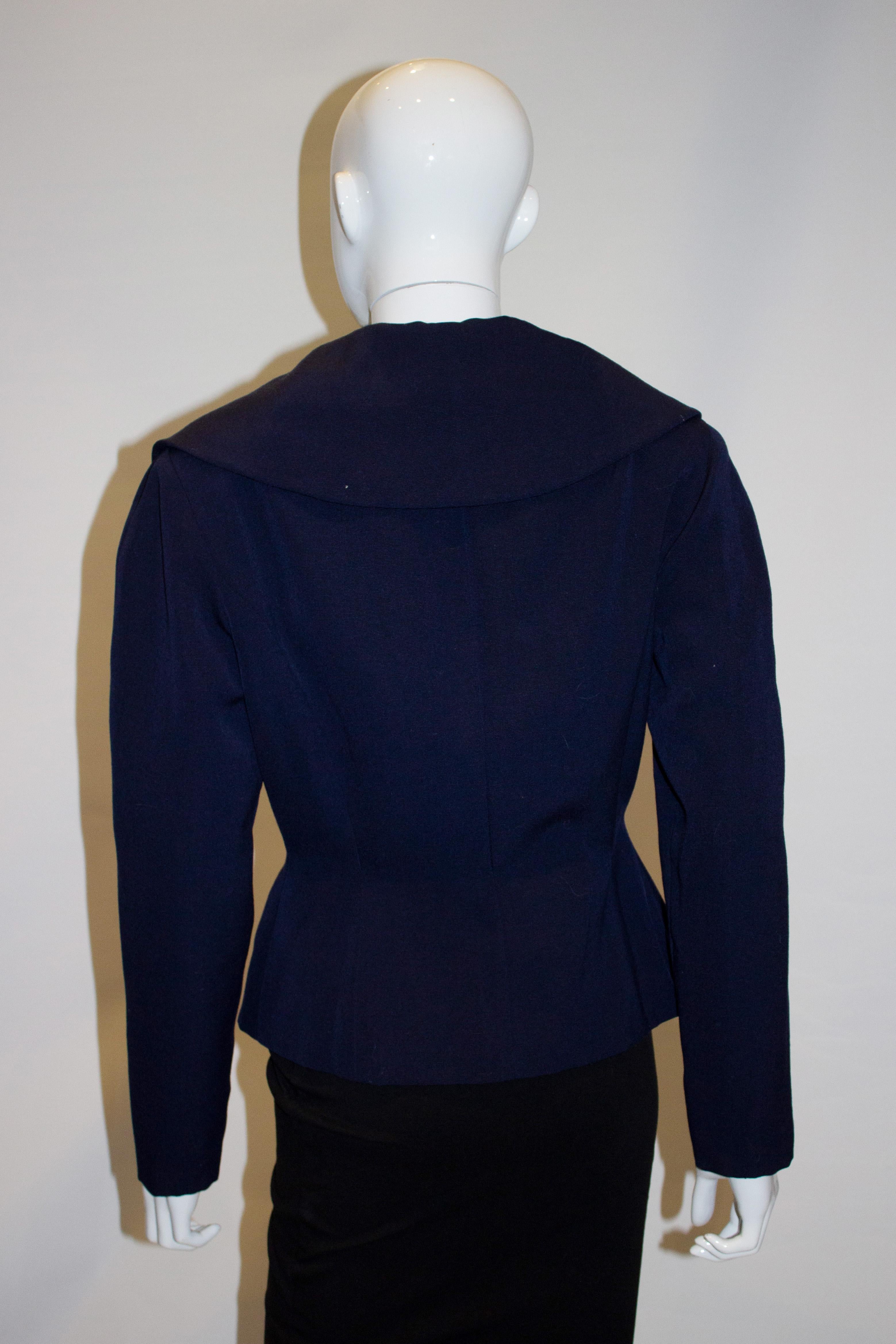 Black Vintage ABC Model London Blue Jacket For Sale