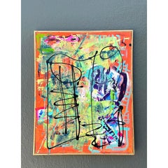 Vintage Aboriginal Abstract Oil on Canvas