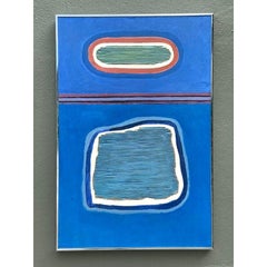 Vintage Aboriginal Mixed Media Abstract on Canvas