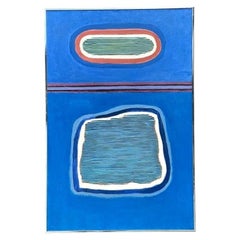 Vintage Aboriginal Mixed Media Abstract on Canvas