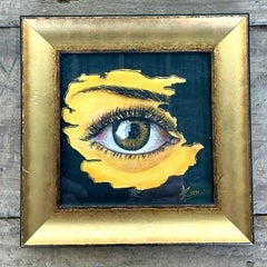 Vintage Aboriginal Oil Painting of an Eye