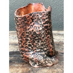 Vintage Aboriginal Studio Pottery Dot Vase
