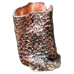 Vintage Aboriginal Studio Pottery Dot Vase