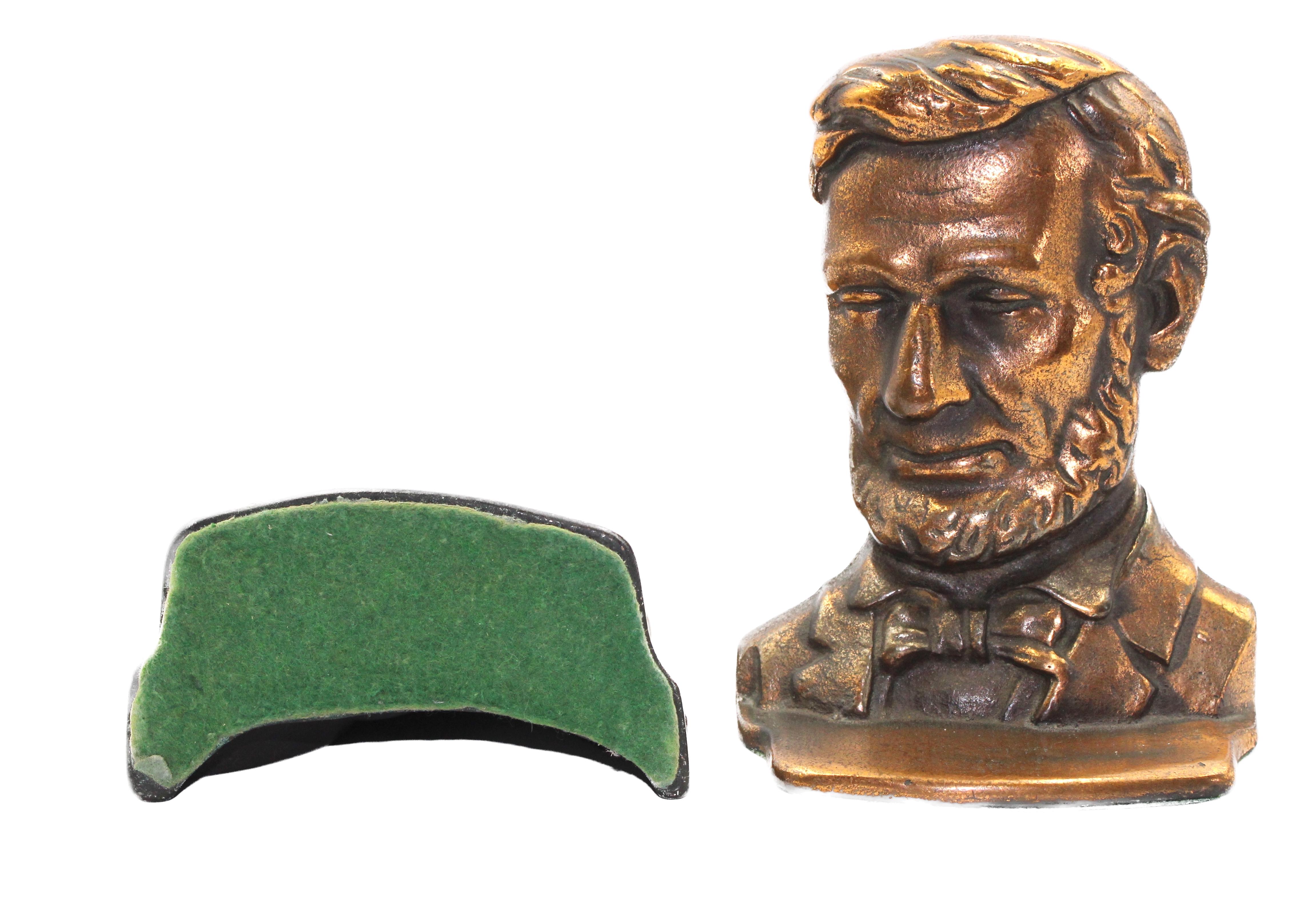 Vintage Abraham Lincoln Bookends In Good Condition In Colorado Springs, CO