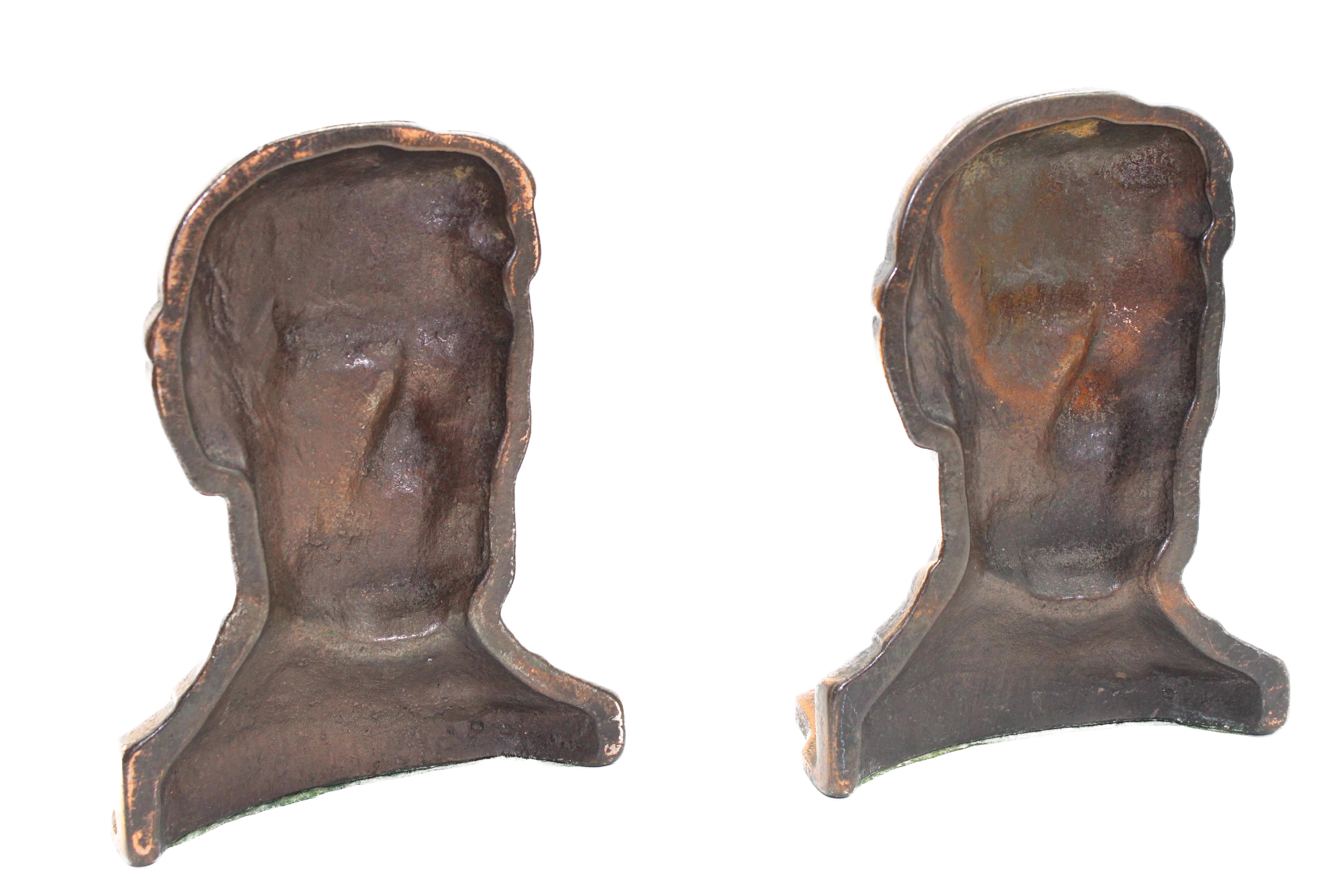 Brass Vintage Abraham Lincoln Bookends