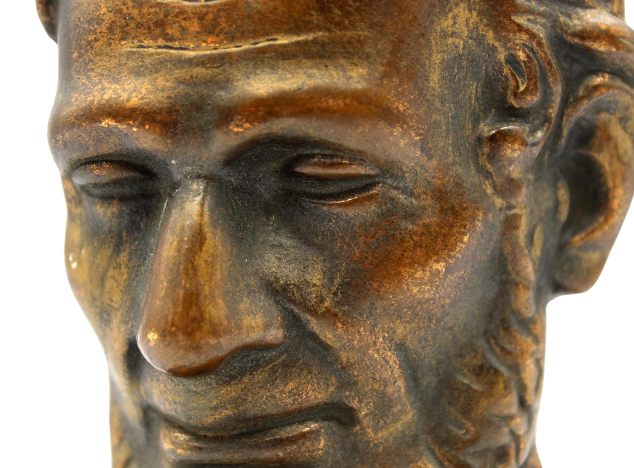 20th Century Vintage Abraham Lincoln Bronze Bust Bookends