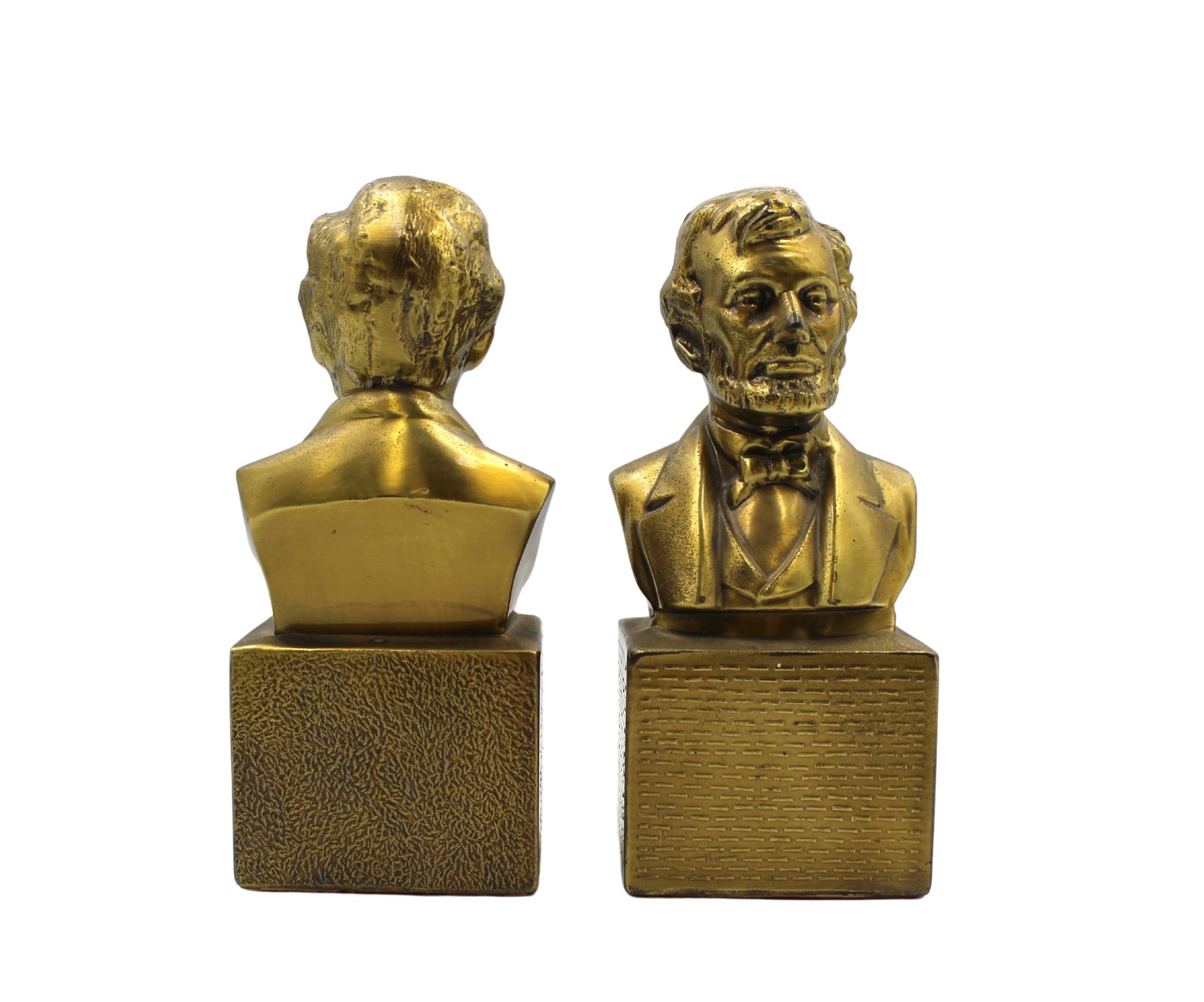 American Vintage Abraham Lincoln Bust Bookends by Philadelphia Manufacturing Co.