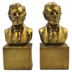 Vintage Abraham Lincoln Bust Bookends by Philadelphia Manufacturing Co.