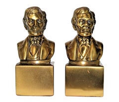Vintage Abraham Lincoln Bust Bookends by PM American Craftsman