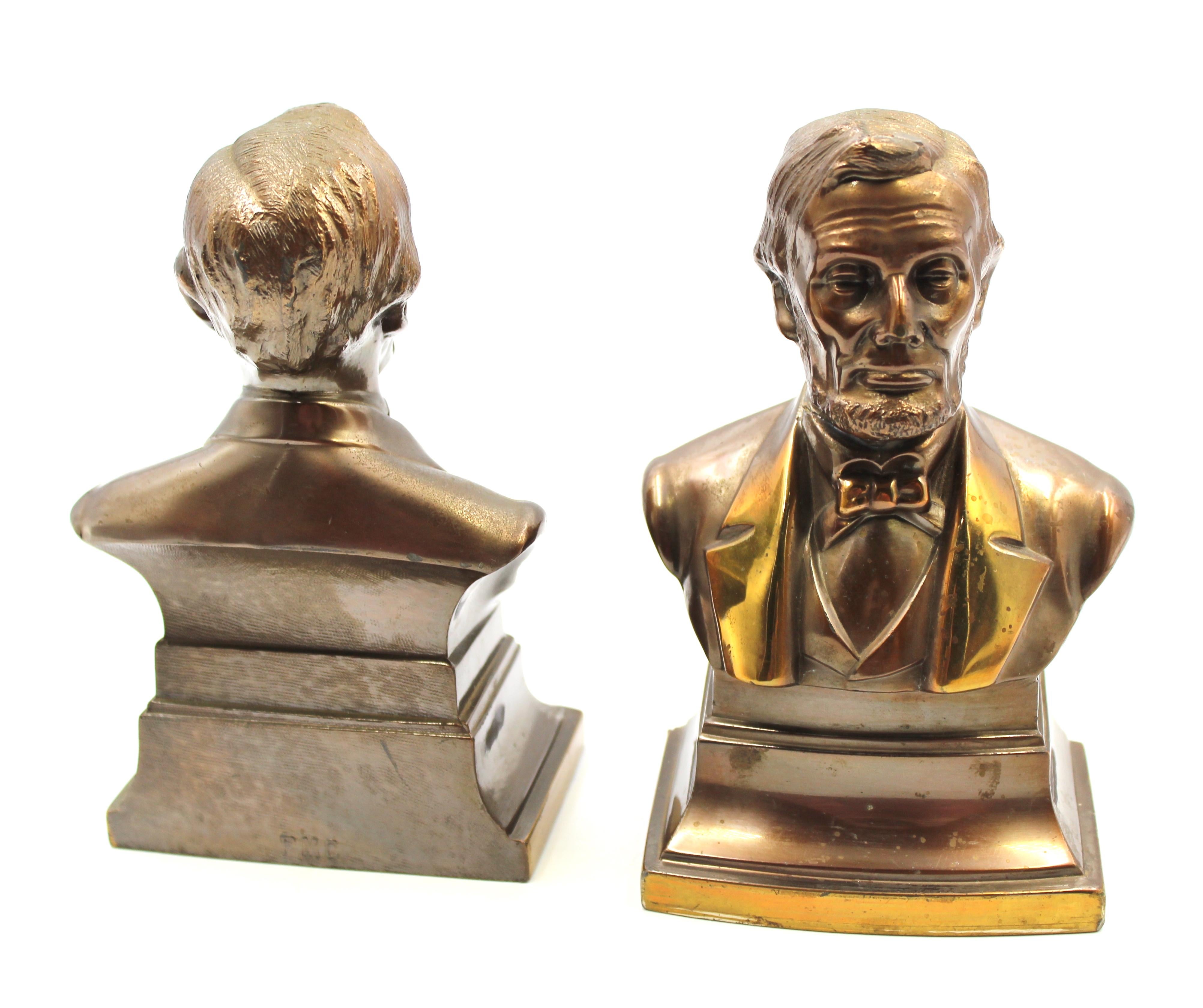 Federal Vintage Abraham Lincoln Bust Bookends by PM American Craftsman