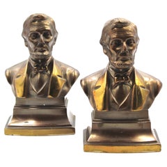 Used Abraham Lincoln Bust Bookends by PM American Craftsman