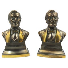Vintage Abraham Lincoln Bust Bookends by PM American Craftsman