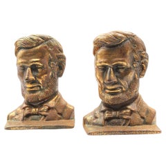 Vintage Abraham Lincoln Bust Bookends by Verona